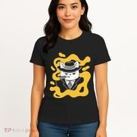 Cool Retro Style Gangster Mob Boss Cat Cigar Women's T-Shirt thumb 4