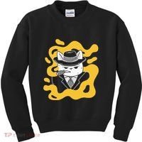 Cool Retro Style Gangster Mob Boss Cat Cigar Kids Sweatshirt thumb 0