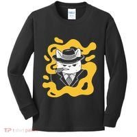 Cool Retro Style Gangster Mob Boss Cat Cigar Kids Long Sleeve Shirt thumb 0