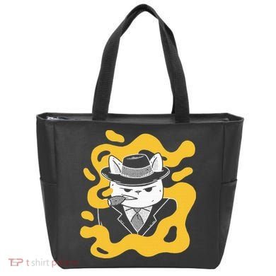 Cool Retro Style Gangster Mob Boss Cat Cigar Tote Bag