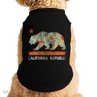 California Republic State Bear Star Poppy Flower La Cali Doggie Tank thumb 0