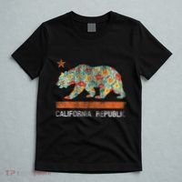 California Republic State Bear Star Poppy Flower La Cali T-Shirt thumb 5
