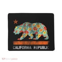 California Republic State Bear Star Poppy Flower La Cali Mousepad thumb 0