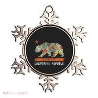 California Republic State Bear Star Poppy Flower La Cali Ornament thumb 0