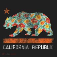 California Republic State Bear Star Poppy Flower La Cali Hat thumb 2
