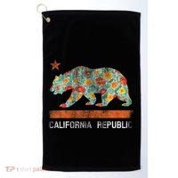 California Republic State Bear Star Poppy Flower La Cali Golf Towel thumb 0