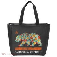 California Republic State Bear Star Poppy Flower La Cali Tote Bag thumb 0