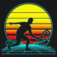 Cool Retro Sunset Vaporwave Racquetball Funny Women's Hoodie thumb 2