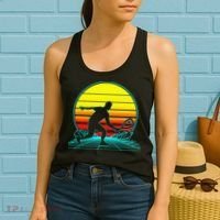 Cool Retro Sunset Vaporwave Racquetball Funny Women's Tank Top thumb 2