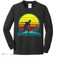 Cool Retro Sunset Vaporwave Racquetball Funny Kids Long Sleeve Shirt thumb 0