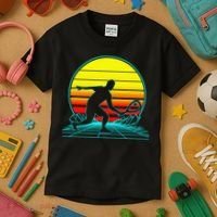 Cool Retro Sunset Vaporwave Racquetball Funny Kids T-Shirt thumb 3