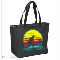 Cool Retro Sunset Vaporwave Racquetball Funny Tote Bag thumb 2