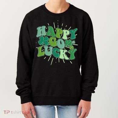 Cute Retro St Patrick's Day Happy Go Lucky Women's Sweatshirt