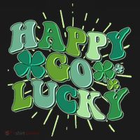 Cute Retro St Patrick's Day Happy Go Lucky USA-Made Doggie Bandana thumb 2