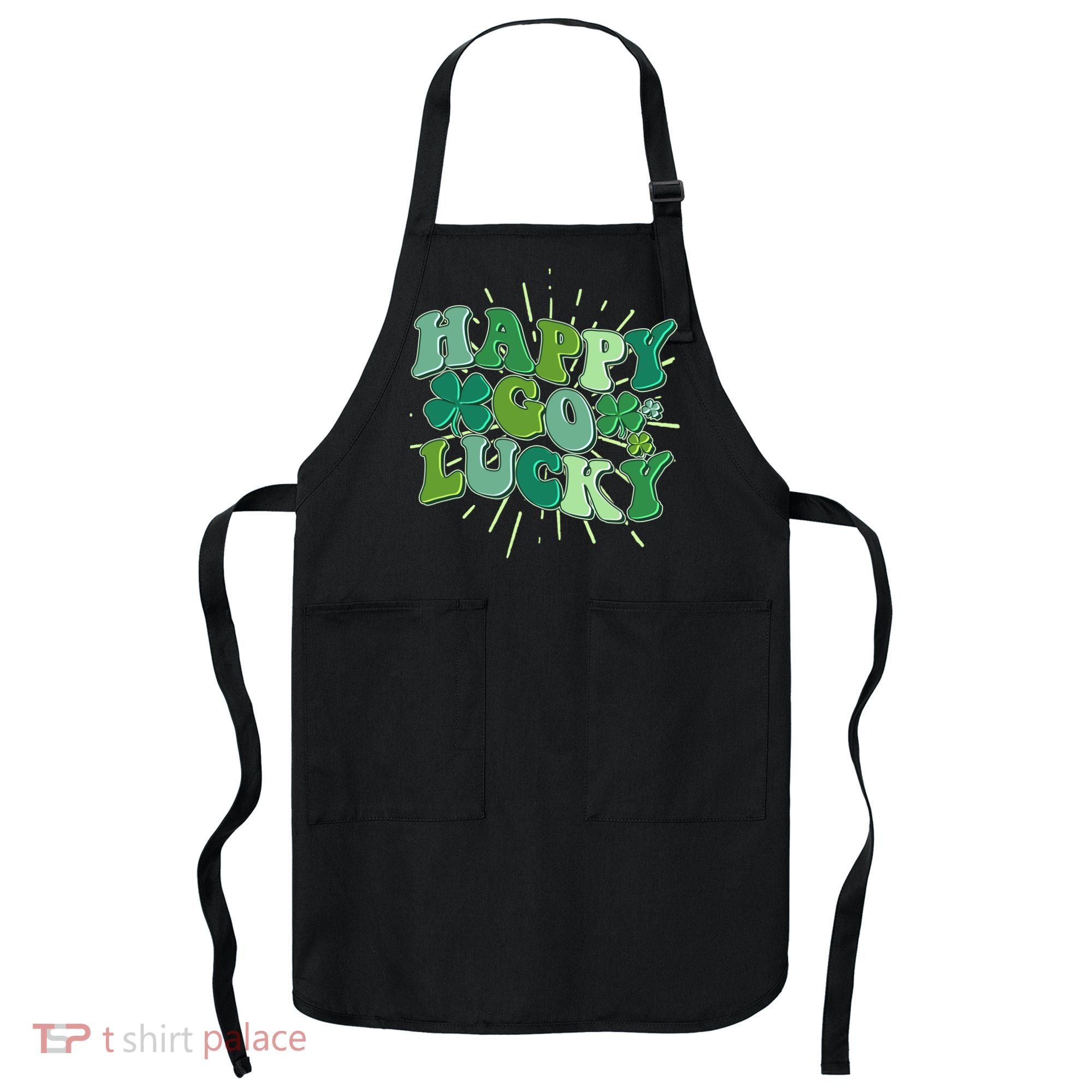 Cute Retro St Patrick's Day Happy Go Lucky Apron