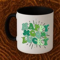 Cute Retro St Patrick's Day Happy Go Lucky Coffee Mug thumb 2