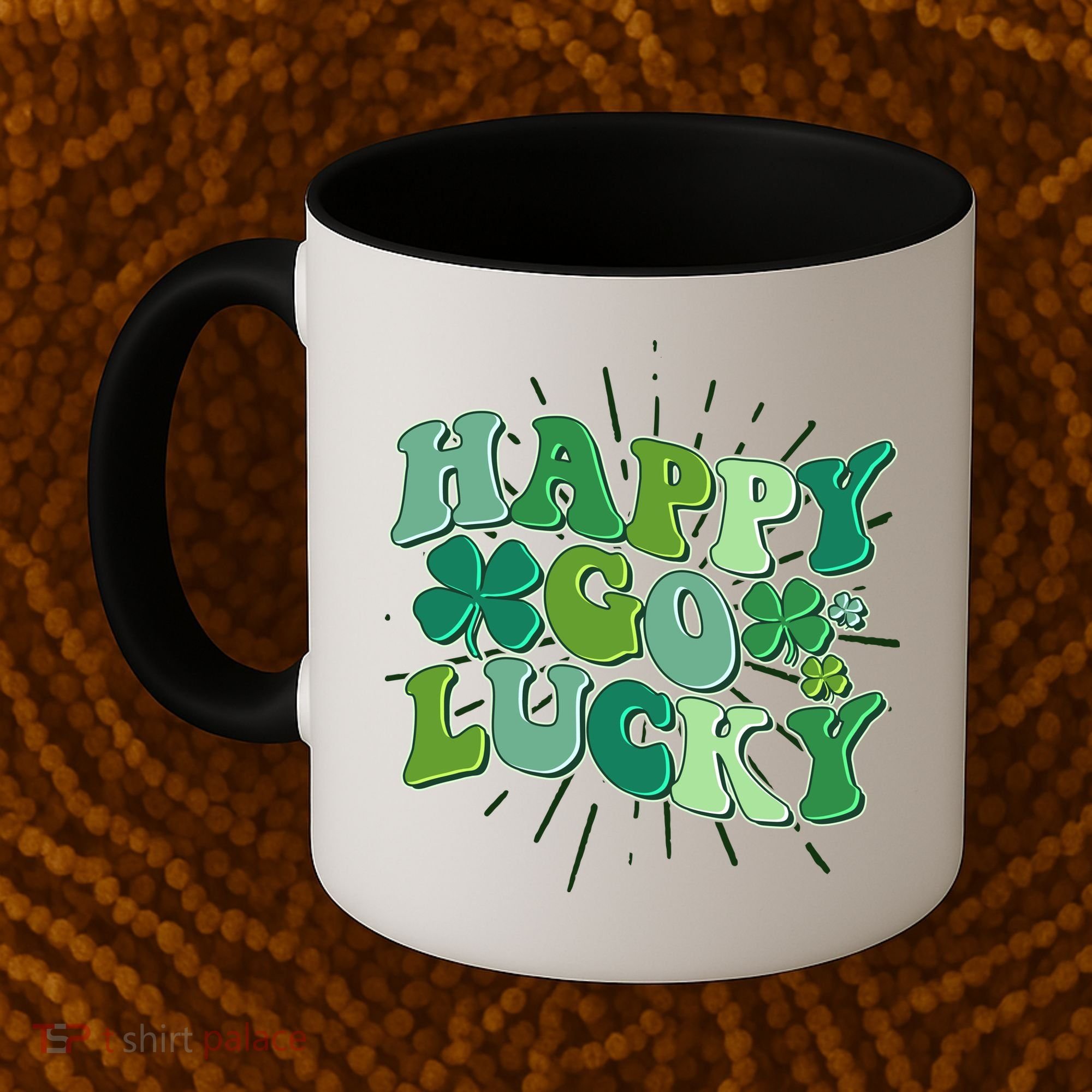 Cute Retro St Patrick's Day Happy Go Lucky Coffee Mug