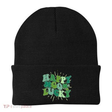 Cute Retro St Patrick's Day Happy Go Lucky Beanie
