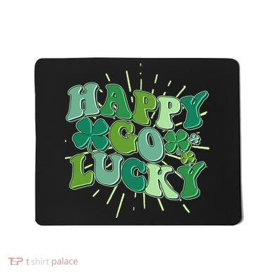 Cute Retro St Patrick's Day Happy Go Lucky Mousepad