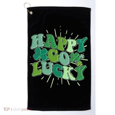Cute Retro St Patrick's Day Happy Go Lucky Golf Towel