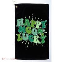 Cute Retro St Patrick's Day Happy Go Lucky Golf Towel thumb 0