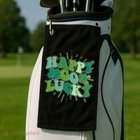 Cute Retro St Patrick's Day Happy Go Lucky Golf Towel thumb 2