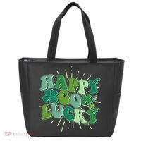 Cute Retro St Patrick's Day Happy Go Lucky Tote Bag thumb 0