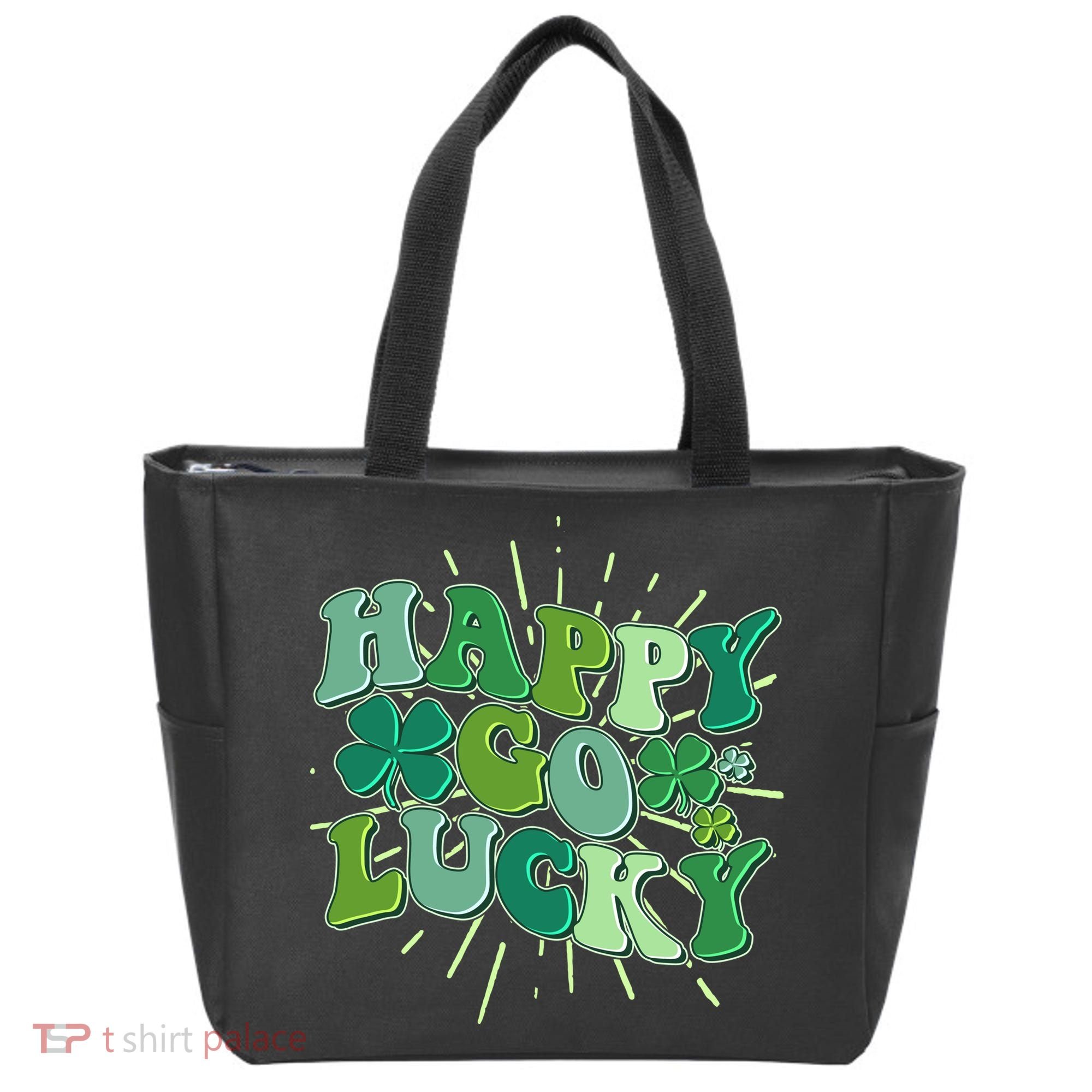 Cute Retro St Patrick's Day Happy Go Lucky Tote Bag