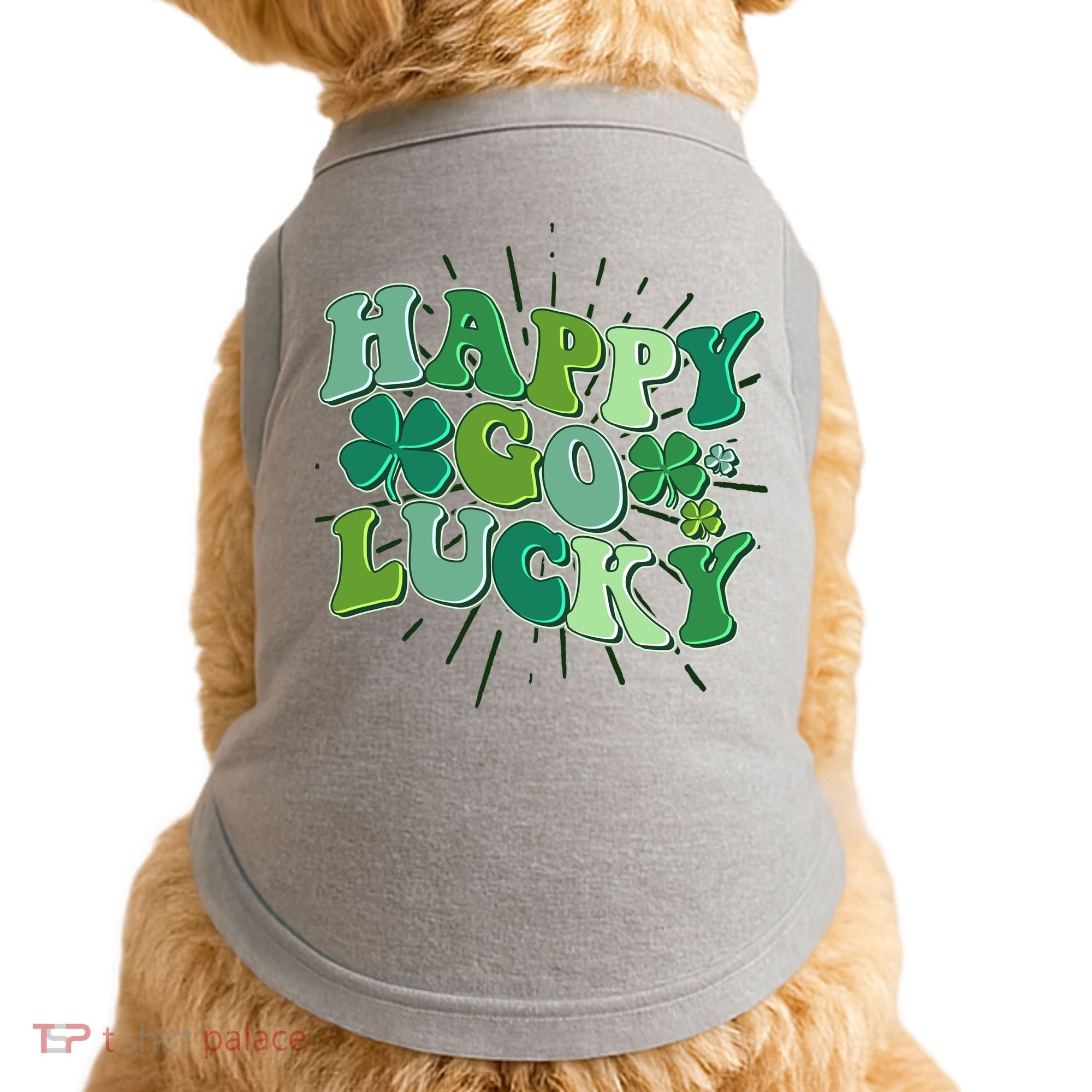 Cute Retro St Patrick's Day Happy Go Lucky Doggie Tank