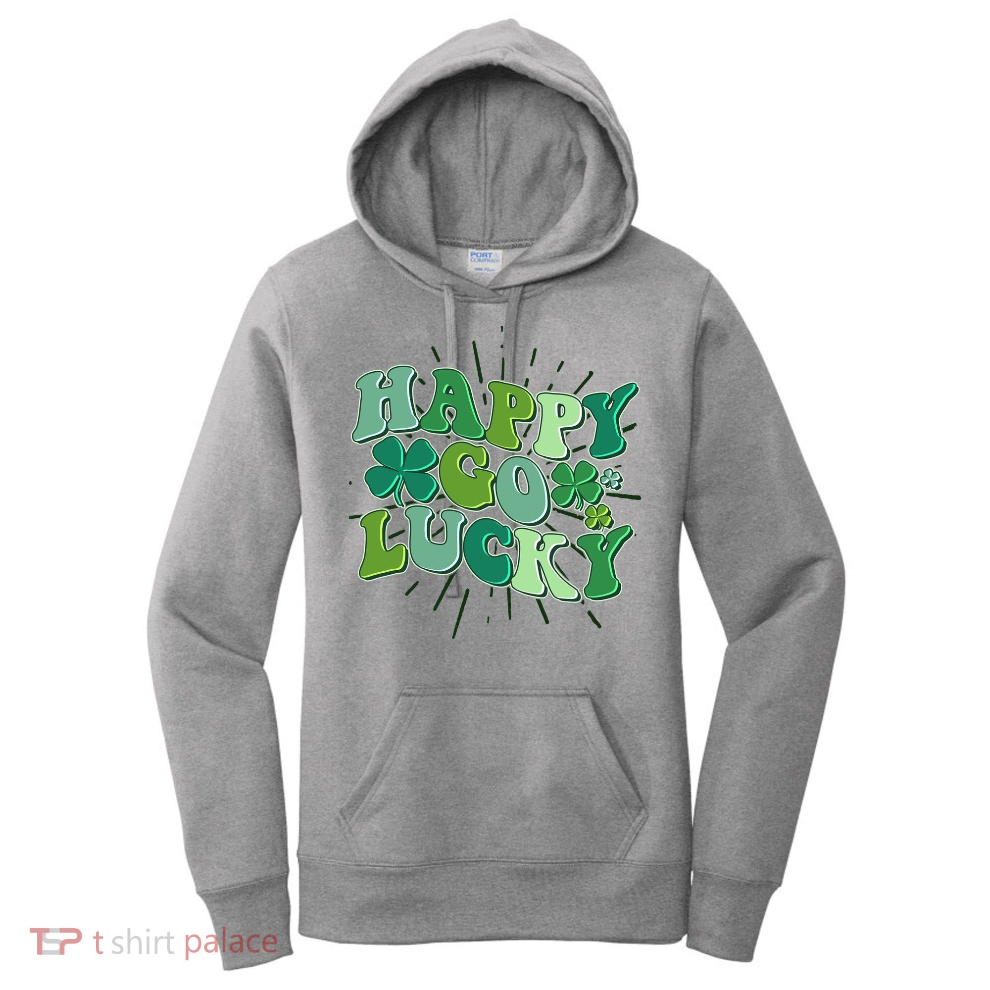 Cute Retro St Patrick's Day Happy Go Lucky Women's Hoodie