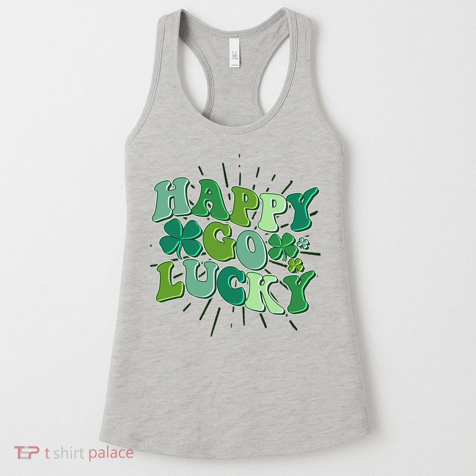 Cute Retro St Patrick's Day Happy Go Lucky Women's Tank Top