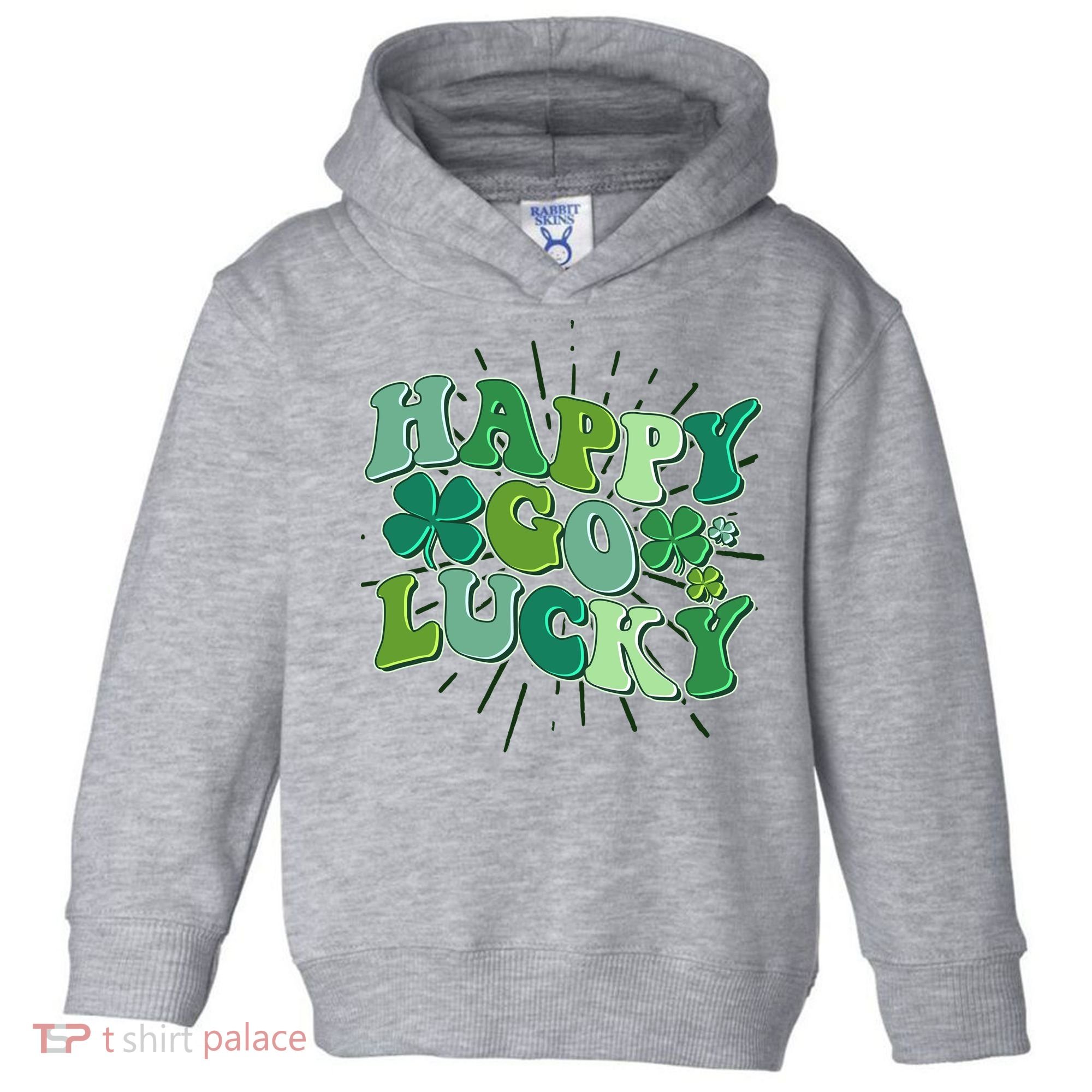 Cute Retro St Patrick's Day Happy Go Lucky Toddler Hoodie