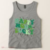 Cute Retro St Patrick's Day Happy Go Lucky Tank Top thumb 2