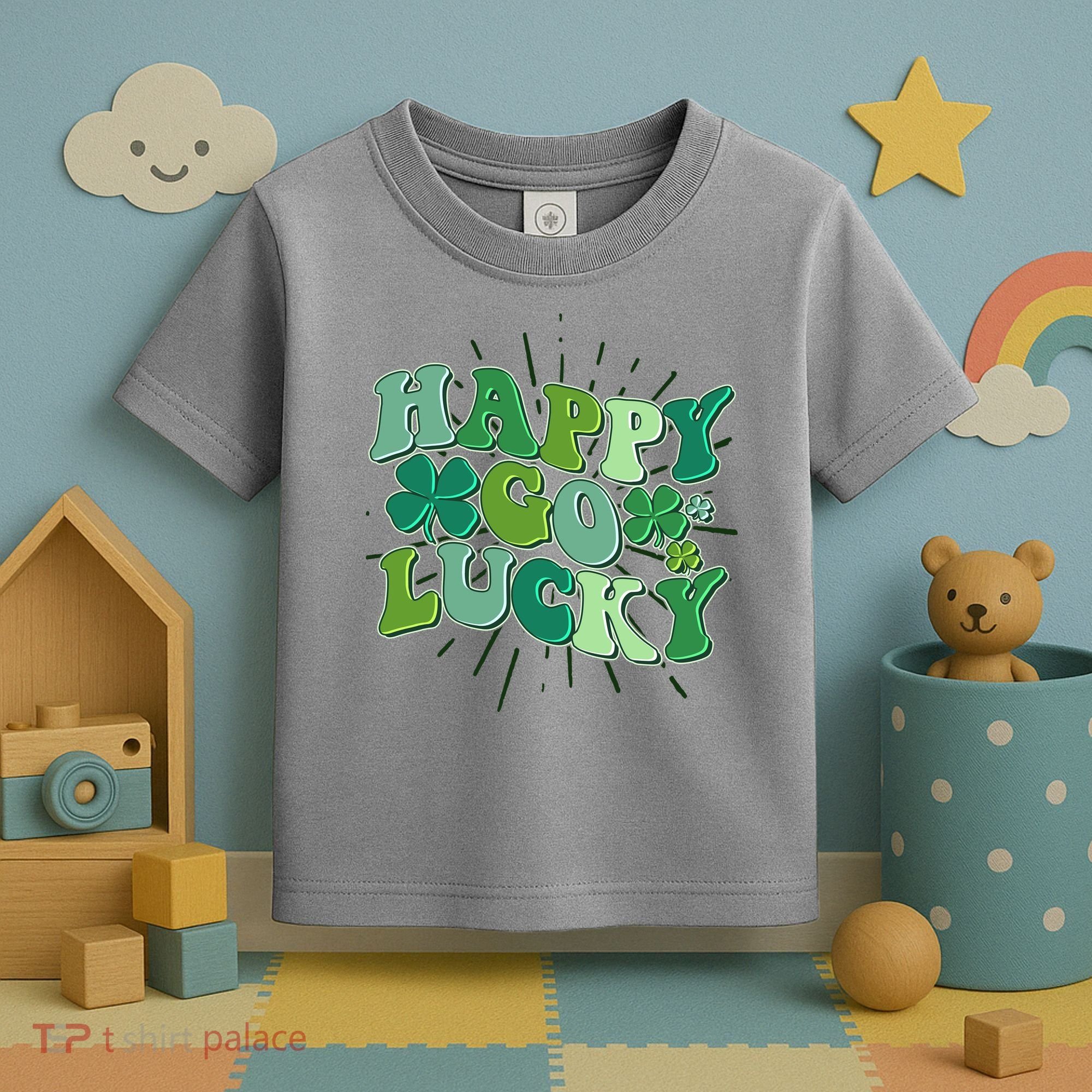 Cute Retro St Patrick's Day Happy Go Lucky Toddler T-Shirt