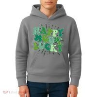 Cute Retro St Patrick's Day Happy Go Lucky Kids Hoodie thumb 4