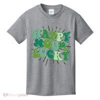 Cute Retro St Patrick's Day Happy Go Lucky Kids T-Shirt thumb 0