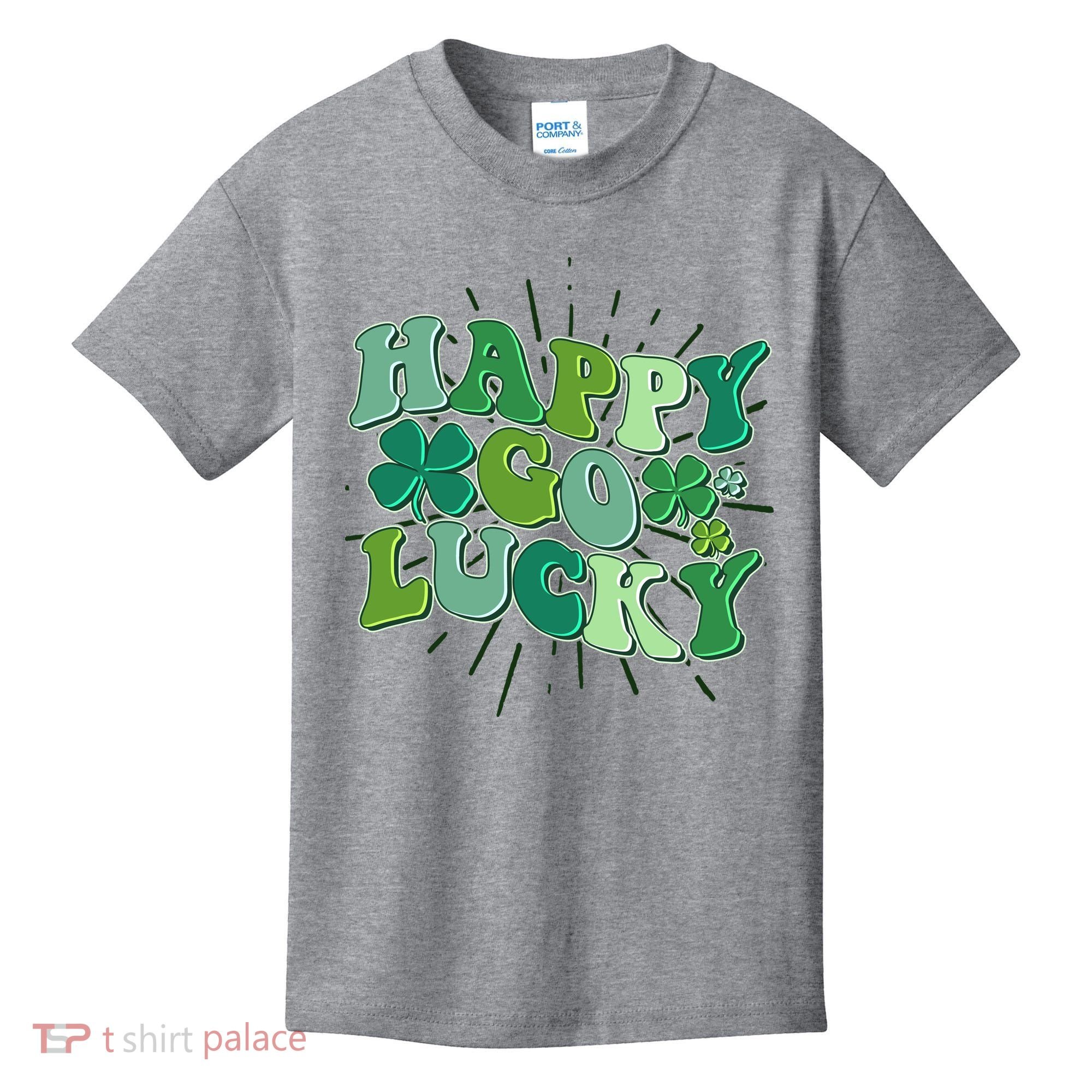 Cute Retro St Patrick's Day Happy Go Lucky Kids T-Shirt