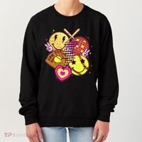Cute Retro Softball Baseball Smiley Emoji Women's Sweatshirt thumb 0