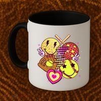 Cute Retro Softball Baseball Smiley Emoji Coffee Mug thumb 2