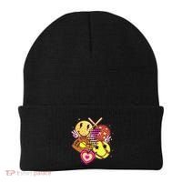Cute Retro Softball Baseball Smiley Emoji Beanie thumb 0