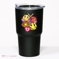 Cute Retro Softball Baseball Smiley Emoji Tumbler thumb 0