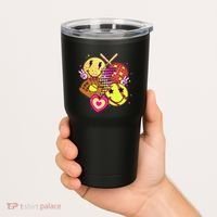 Cute Retro Softball Baseball Smiley Emoji Tumbler thumb 2