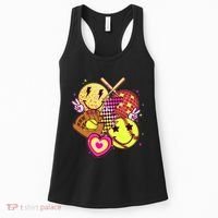 Cute Retro Softball Baseball Smiley Emoji Women's Tank Top thumb 0
