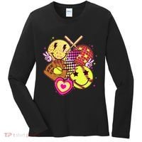 Cute Retro Softball Baseball Smiley Emoji Women's Long Sleeve Shirt thumb 0