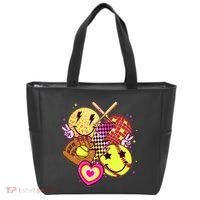 Cute Retro Softball Baseball Smiley Emoji Tote Bag thumb 0