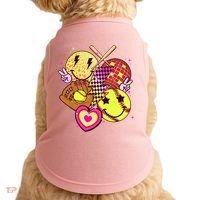 Cute Retro Softball Baseball Smiley Emoji Doggie Tank thumb 0