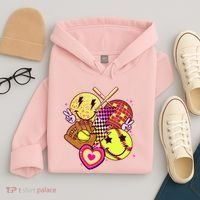 Cute Retro Softball Baseball Smiley Emoji Hoodie thumb 4