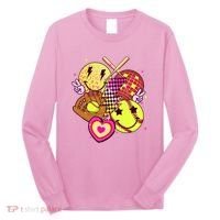 Cute Retro Softball Baseball Smiley Emoji Long Sleeve Shirt thumb 0