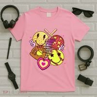 Cute Retro Softball Baseball Smiley Emoji T-Shirt thumb 5