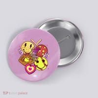 Cute Retro Softball Baseball Smiley Emoji Button thumb 0